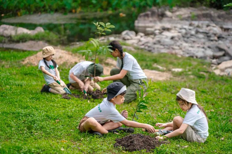 Personas trabajando en la conservación de la biodiversidad